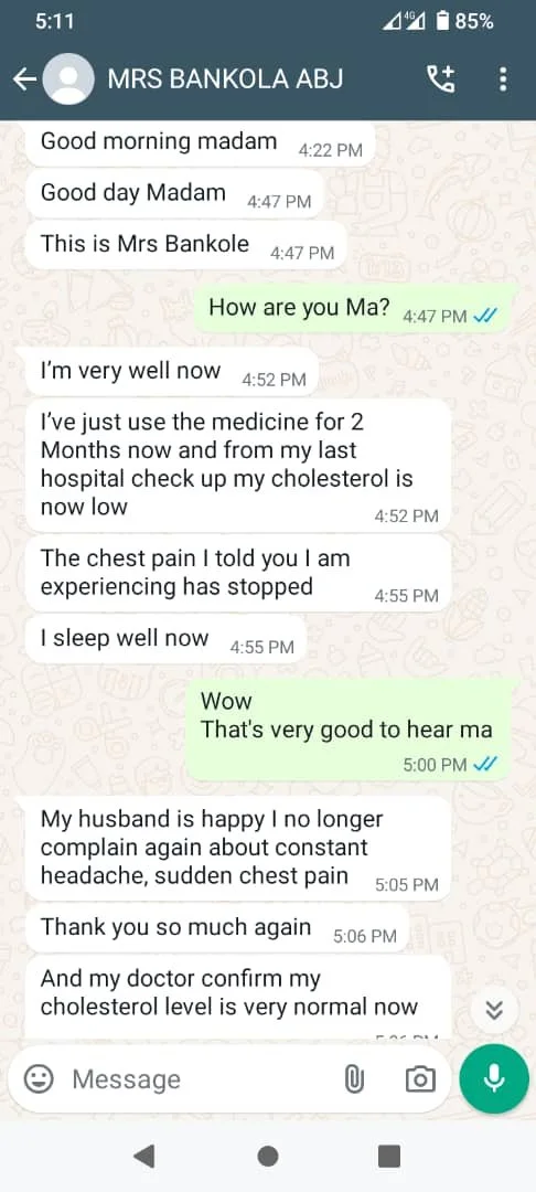 WhatsApp customer testimonial